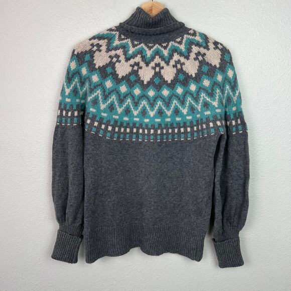 Sundance Women's Medium Fair Isle Turtleneck Sweater Cashmere Angora Lambswool - Picture 6 of 6